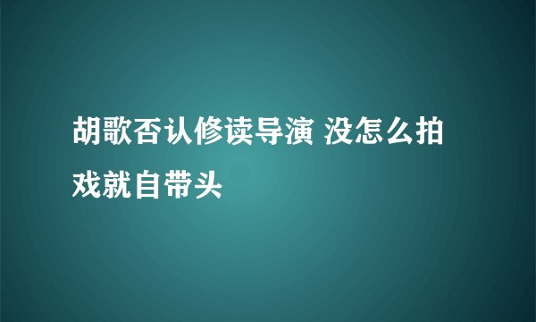 胡歌否认修读导演 没怎么拍戏就自带头