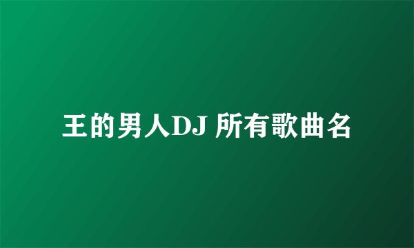 王的男人DJ 所有歌曲名