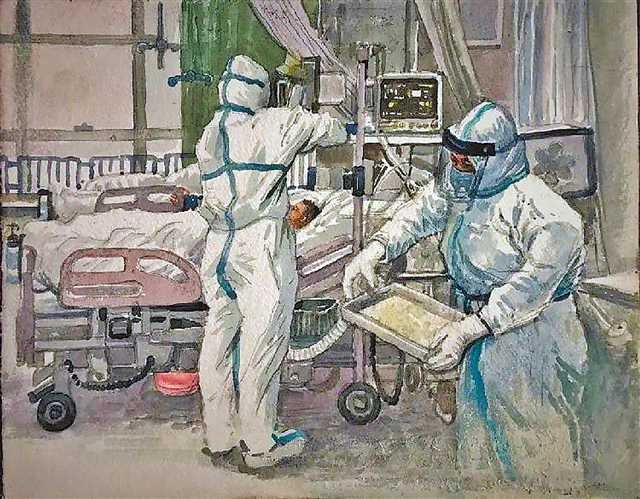 甘肃一美术教师在卫生纸上画抗疫连环画，绘画内容有多感人？