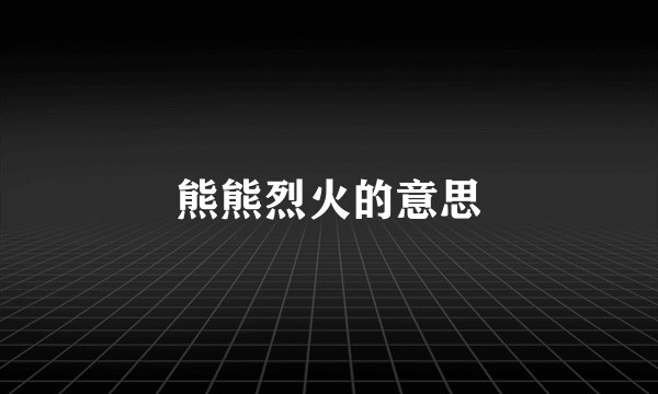 熊熊烈火的意思