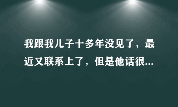 我跟我儿子十多年没见了，最近又联系上了，但是他话很少我该怎么去跟他沟通呢？