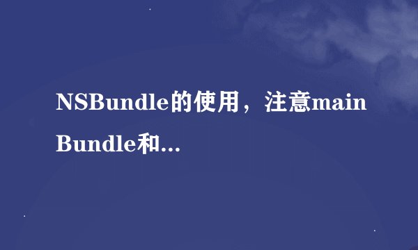 NSBundle的使用，注意mainBundle和Custom Bundle的区别
