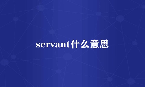 servant什么意思