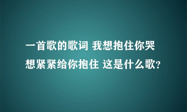 一首歌的歌词 我想抱住你哭 想紧紧给你抱住 这是什么歌？