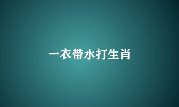 一衣带水打生肖