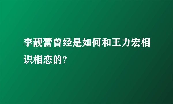 李靓蕾曾经是如何和王力宏相识相恋的?