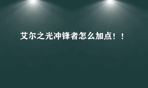 艾尔之光冲锋者怎么加点！！