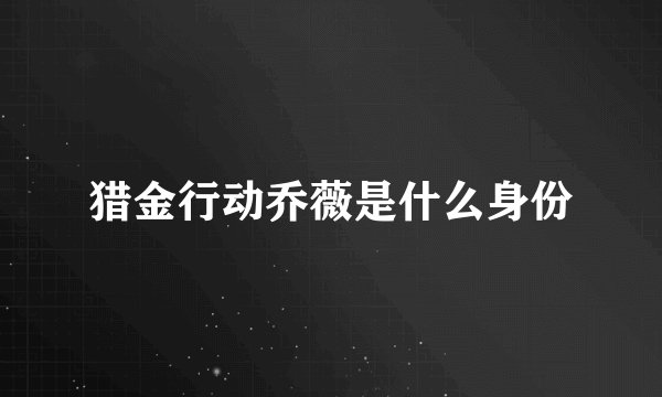 猎金行动乔薇是什么身份