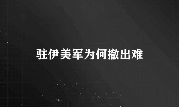 驻伊美军为何撤出难