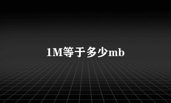 1M等于多少mb