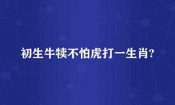 初生牛犊不怕虎打一生肖?