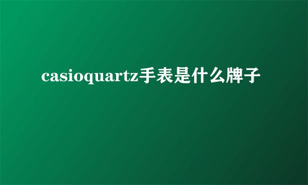 casioquartz手表是什么牌子