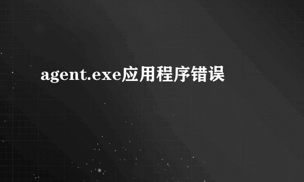 agent.exe应用程序错误