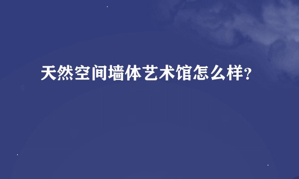 天然空间墙体艺术馆怎么样？