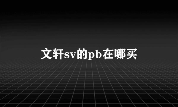 文轩sv的pb在哪买