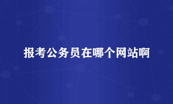 报考公务员在哪个网站啊