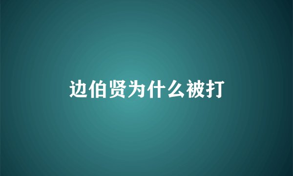边伯贤为什么被打