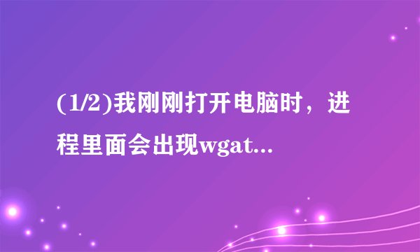 (1/2)我刚刚打开电脑时，进程里面会出现wgatray.exe这个进程，它没有任何的提醒，也没提醒我是盗版软件...