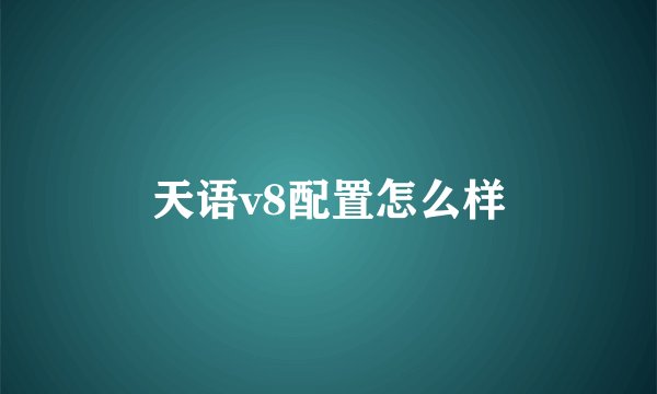 天语v8配置怎么样