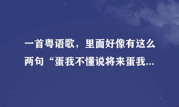 一首粤语歌，里面好像有这么两句“蛋我不懂说将来蛋我静静待你归来”，是哪首歌？