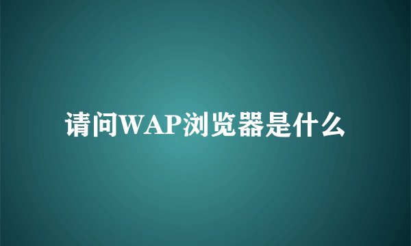 请问WAP浏览器是什么