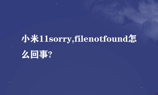 小米11sorry,filenotfound怎么回事?