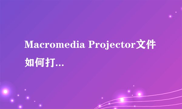 Macromedia Projector文件如何打开运行??