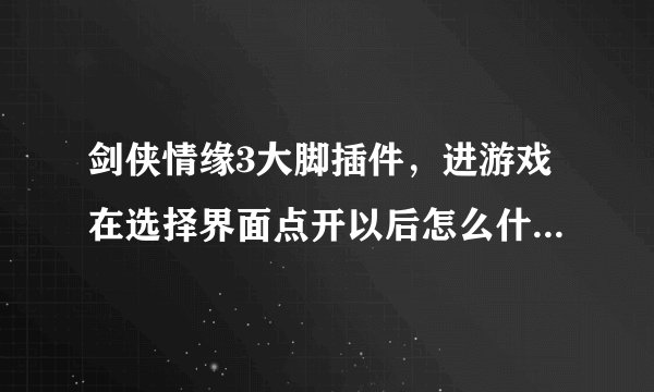 剑侠情缘3大脚插件，进游戏在选择界面点开以后怎么什么都没有啊，1个打钩的地方都没有