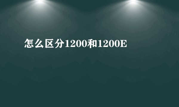 怎么区分1200和1200E