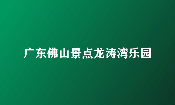 广东佛山景点龙涛湾乐园