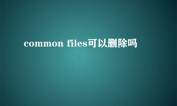 common files可以删除吗