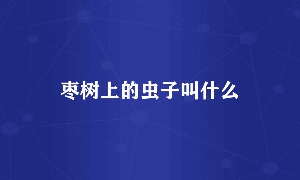 枣树上的虫子叫什么