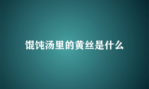 馄饨汤里的黄丝是什么