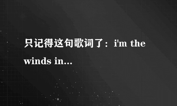 只记得这句歌词了：i'm the winds in the trees  哪位知道歌名吖