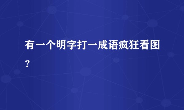 有一个明字打一成语疯狂看图？