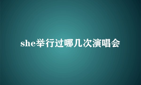 she举行过哪几次演唱会