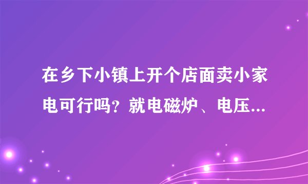 在乡下小镇上开个店面卖小家电可行吗？就电磁炉、电压力锅、电饭堡、电水壶之类的
