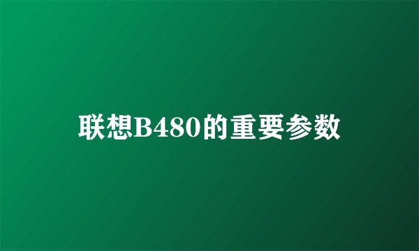 联想B480的重要参数