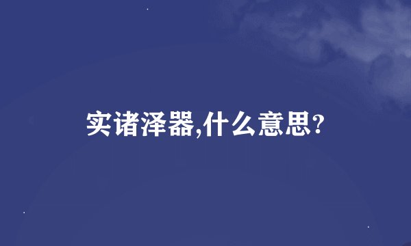 实诸泽器,什么意思?