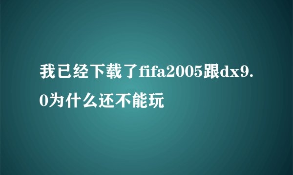 我已经下载了fifa2005跟dx9.0为什么还不能玩