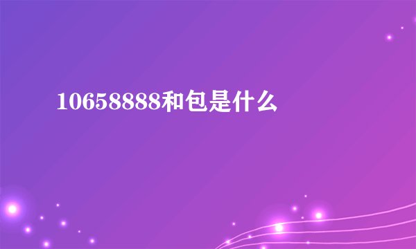 10658888和包是什么