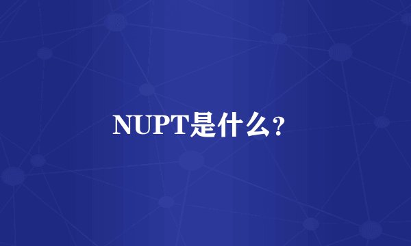 NUPT是什么？
