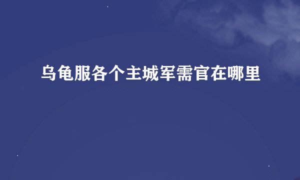 乌龟服各个主城军需官在哪里