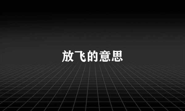 放飞的意思