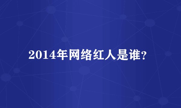 2014年网络红人是谁？