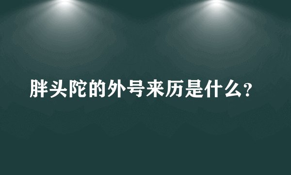 胖头陀的外号来历是什么？