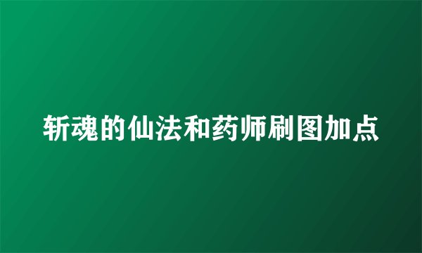 斩魂的仙法和药师刷图加点