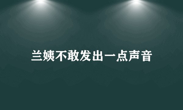 兰姨不敢发出一点声音