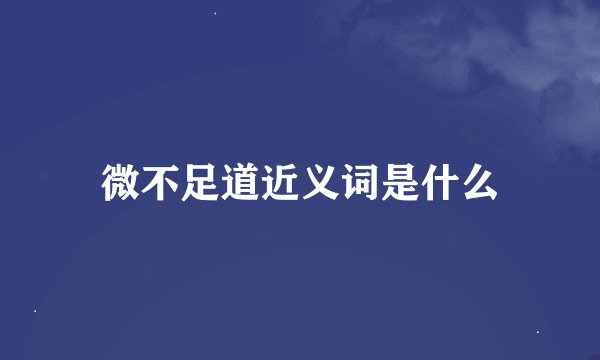 微不足道近义词是什么