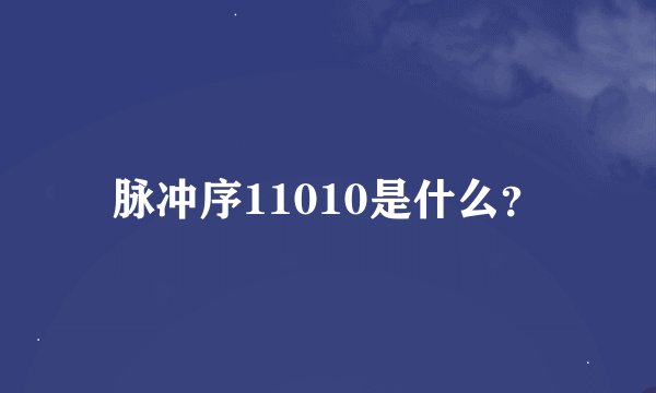 脉冲序11010是什么？